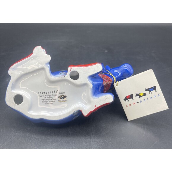 VTG Even Cowgirls Get The Blues 2001 Cows On Parade Ceramic Figurine #9180 NEW! - Picture 6 of 6